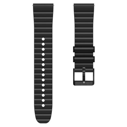 Silicone Watch Band for Suunto Vertical / 9 Peak Pro / 5 Peak , Horizontal Stripes 22mm Dual-color Bracelet with Black Buckle