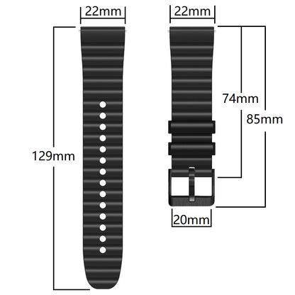 Silicone Watch Band for Suunto Vertical / 9 Peak Pro / 5 Peak , Horizontal Stripes 22mm Dual-color Bracelet with Black Buckle