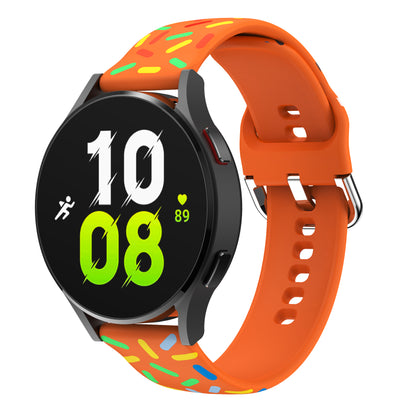 20mm Watch Band for Samsung Galaxy Watch6 / Watch6 Classic / Watch 5 / Watch 5 Pro / Watch4 / Watch4 Classic , Pattern Silicone Strap Wristband