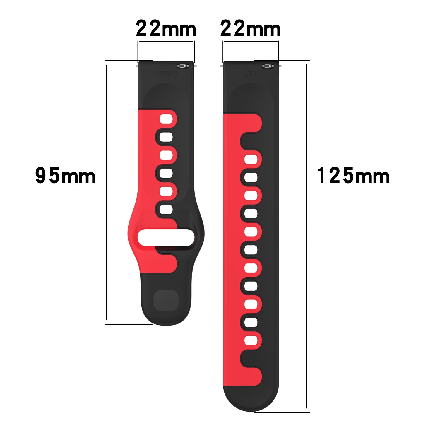 For Samsung Galaxy Watch3 45mm / Gear S3 Frontier / Huawei Watch GT 2e / Honor Magic Watch 2 Silicone Watch Strap 22mm Dual Color Watchband