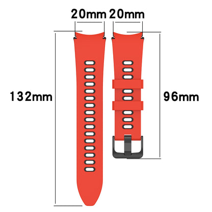 Watch Band for Samsung Galaxy Watch6 40mm 44mm / Watch6 Classic 43mm 47mm , Dual-color Silicone Wrist Strap