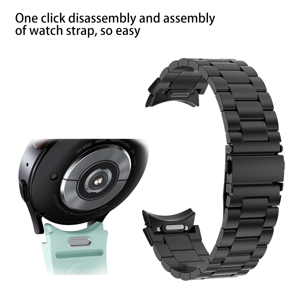 For Samsung Galaxy Watch6 / Watch6 Classic / Watch 5 / Watch 5 Pro Flat Buckle Watch Strap Metal Replacement Watch Band