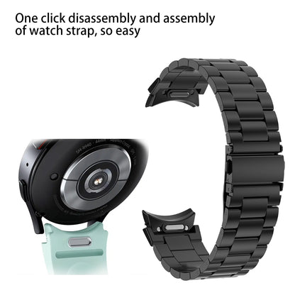 For Samsung Galaxy Watch6 / Watch6 Classic / Watch 5 / Watch 5 Pro Flat Buckle Watch Strap Metal Replacement Watch Band