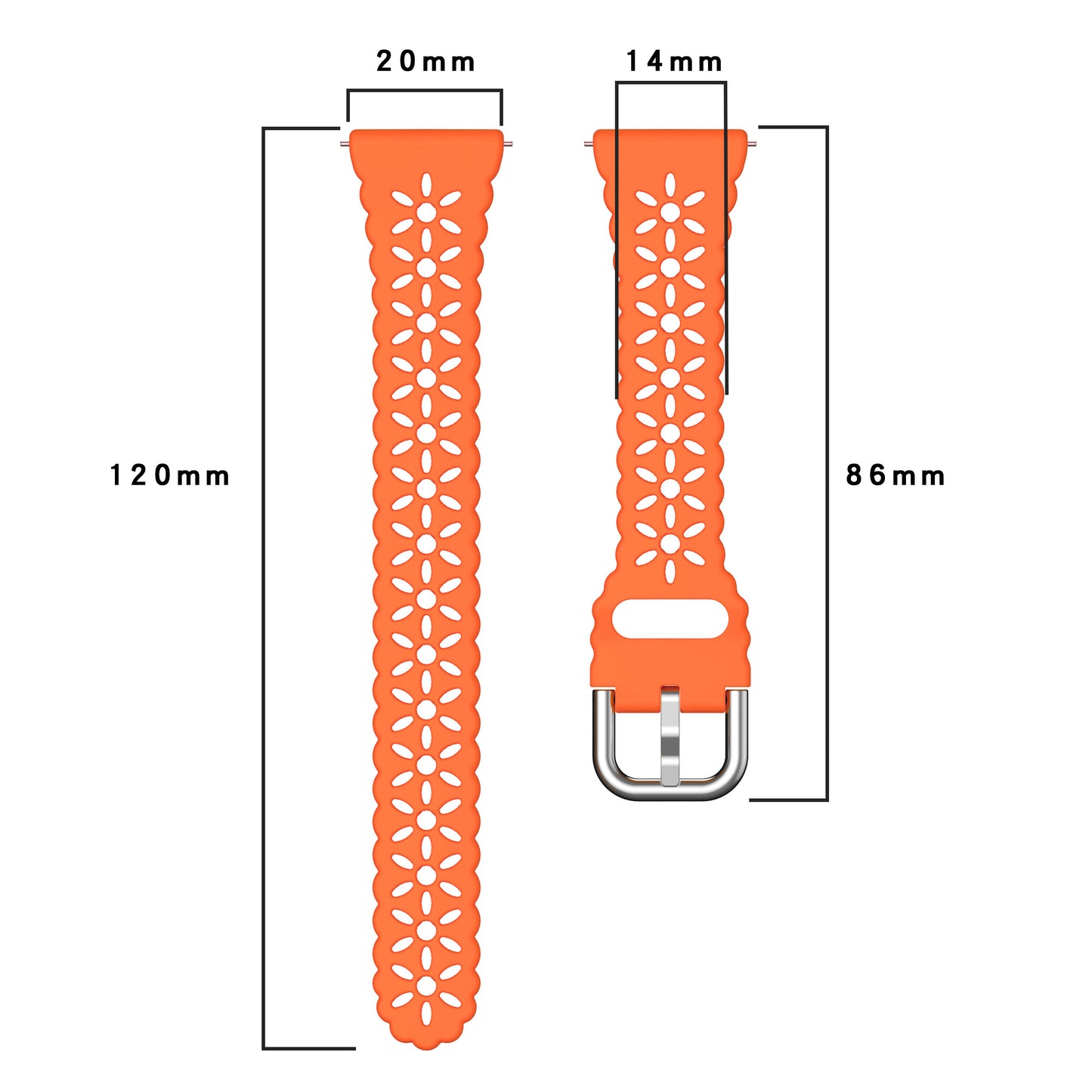 For Samsung Galaxy Watch6 / 6 Classic / Watch 5 / 5 Pro / Watch4 / 4 Classic / Watch Active / Active2 Silicone Strap 20mm Watch Band