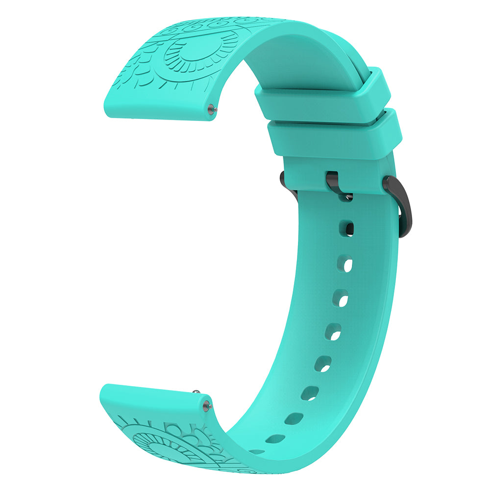 For Garmin Vivomove / Samsung Gear Sport / Pebble 2 / Huawei Watch 2 Patten Silicone Strap 20mm Watchband