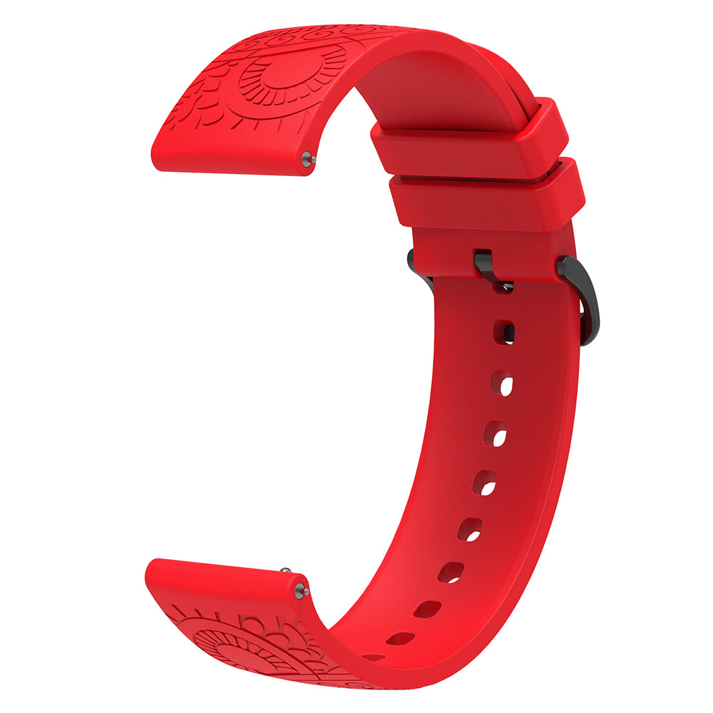 For Garmin Vivomove / Samsung Gear Sport / Pebble 2 / Huawei Watch 2 Patten Silicone Strap 20mm Watchband