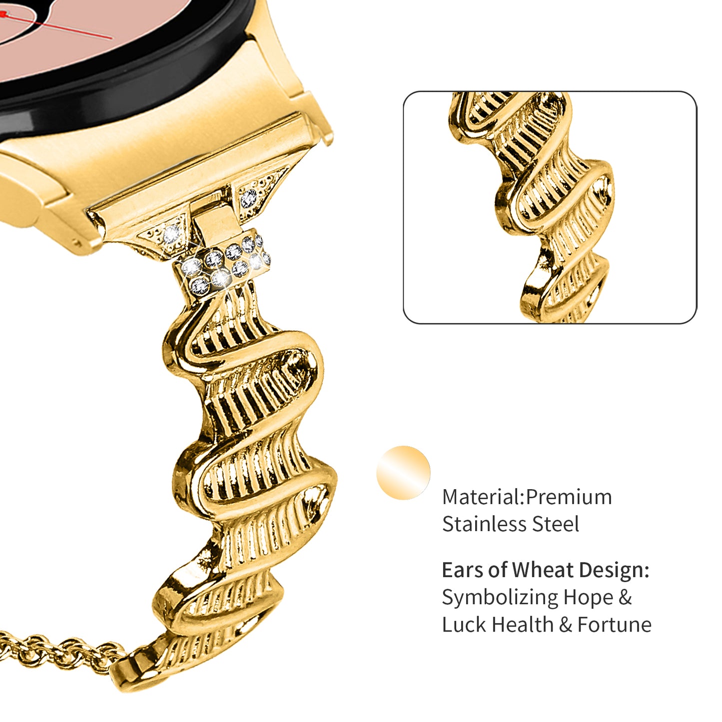 For Samsung Galaxy Watch4 / 4 Classic / Watch 5 Alloy Watch Strap with Connector Rhinestones Decor Bracelet Band