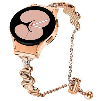 For Samsung Galaxy Watch4 / 4 Classic / Watch 5 Alloy Watch Strap with Connector Rhinestones Decor Bracelet Band