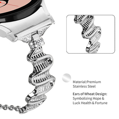 For Samsung Galaxy Watch4 / 4 Classic / Watch 5 Alloy Watch Strap with Connector Rhinestones Decor Bracelet Band