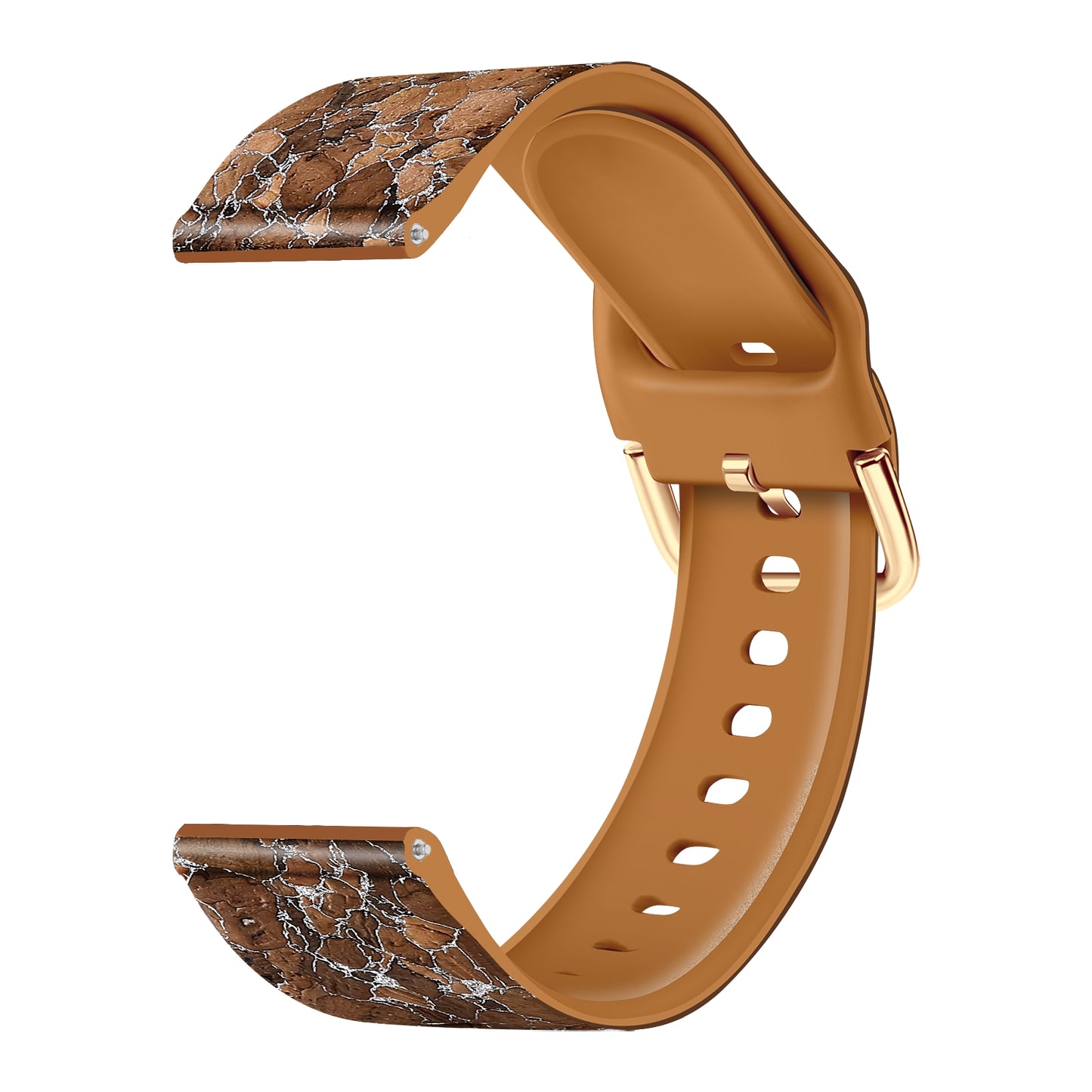 20mm Watch Band for Samsung Galaxy Watch6 Classic 43mm 47mm / Watch6 40mm 44mm Genuine Tree Leather+TPE Strap