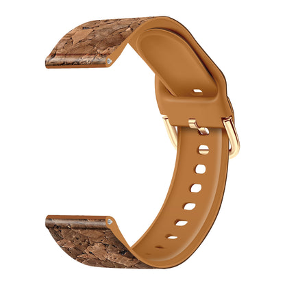 20mm Watch Band for Samsung Galaxy Watch6 Classic 43mm 47mm / Watch6 40mm 44mm Genuine Tree Leather+TPE Strap