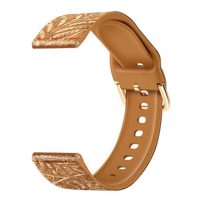 20mm Watch Band for Samsung Galaxy Watch6 Classic 43mm 47mm / Watch6 40mm 44mm Genuine Tree Leather+TPE Strap