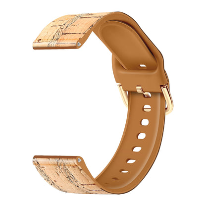 20mm Watch Band for Samsung Galaxy Watch6 Classic 43mm 47mm / Watch6 40mm 44mm Genuine Tree Leather+TPE Strap