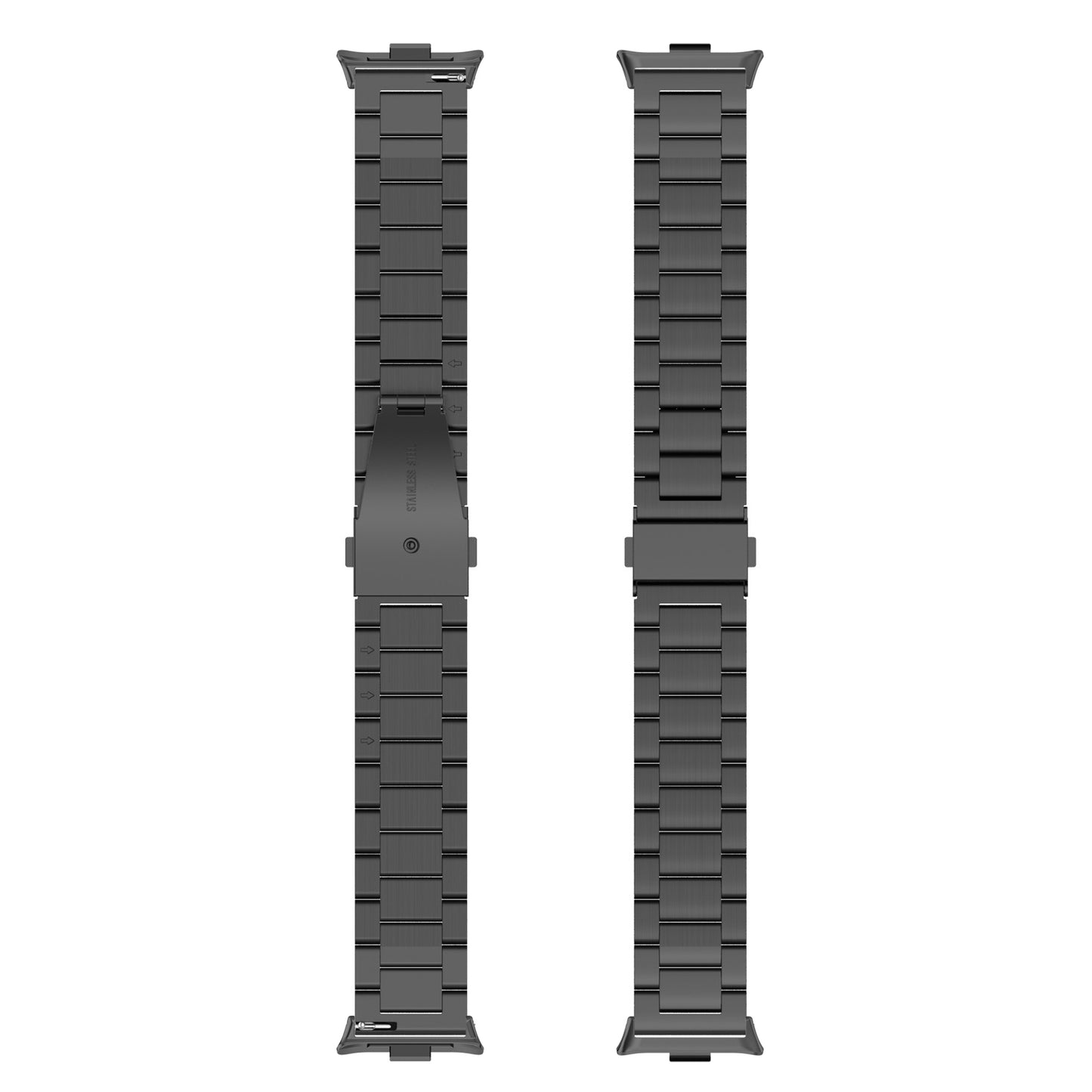 For Xiaomi Smart Band 8 Pro Stainless Steel Watch Strap with Tool, Spring Bar, Black Watch Band