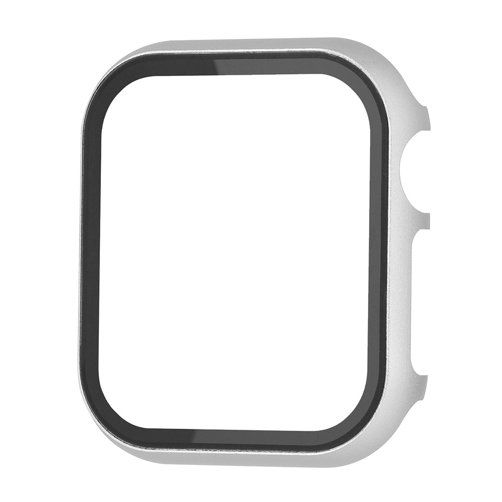 For Apple Watch Series 6 5 6 SE (2022) SE 44mm Metal Protective Cover Case with Tempered Glass Screen Protector