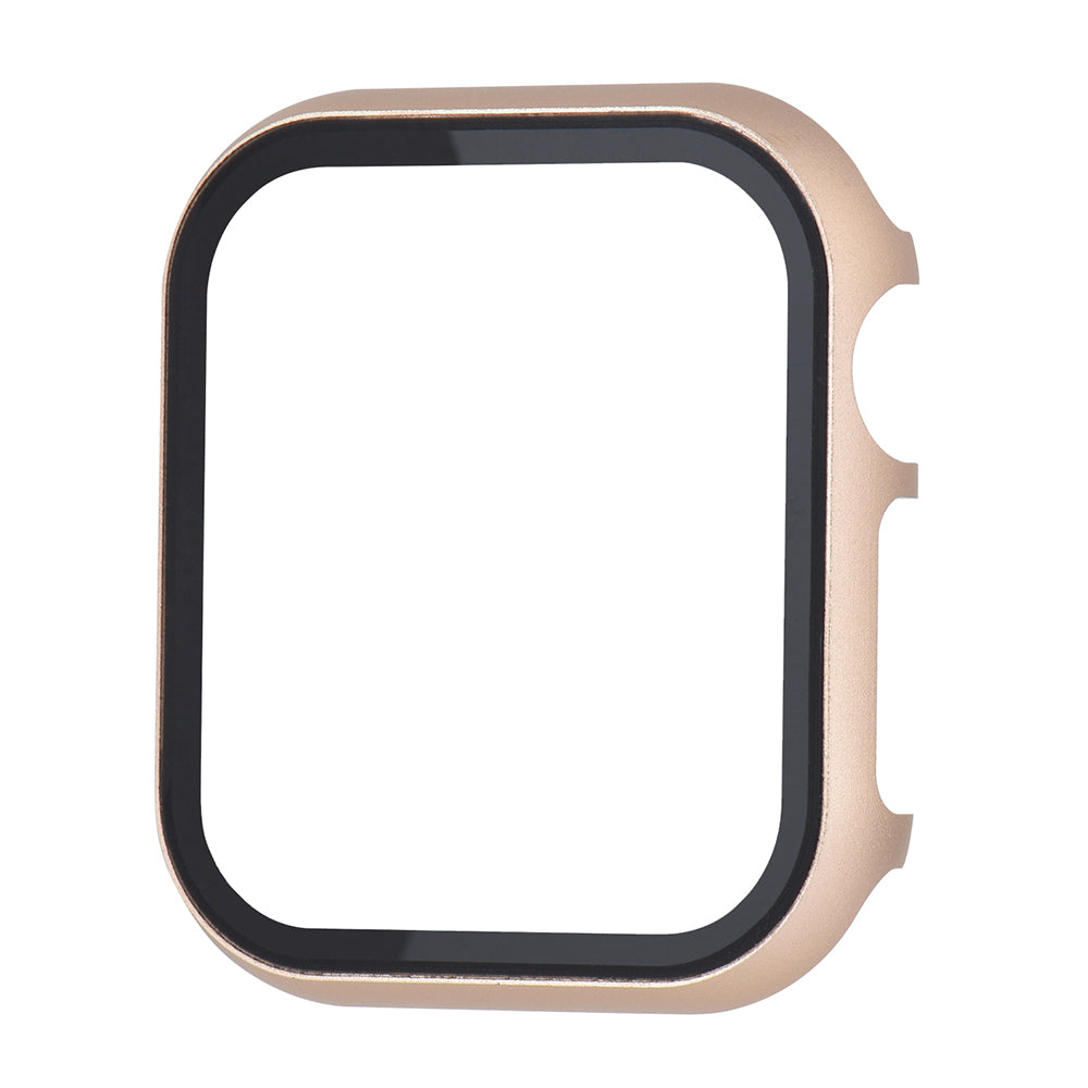 For Apple Watch Series 6 5 6 SE (2022) SE 44mm Metal Protective Cover Case with Tempered Glass Screen Protector