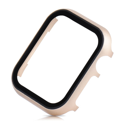 For Apple Watch Series 6 5 6 SE (2022) SE 44mm Metal Protective Cover Case with Tempered Glass Screen Protector