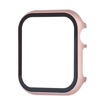 For Apple Watch Series 6 5 6 SE (2022) SE 44mm Metal Protective Cover Case with Tempered Glass Screen Protector