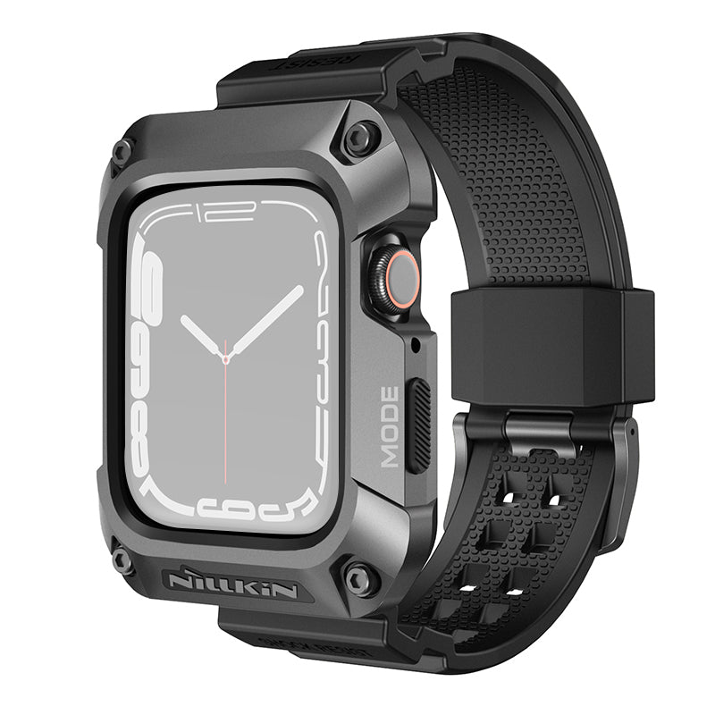 NILLKIN For Apple Watch SE / SE (2022) / Series 4 / 5 / 6 44mm Alloy Rugged Protector Cover with TPU Watch Band