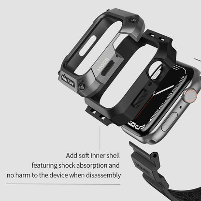 NILLKIN For Apple Watch SE / SE (2022) / Series 4 / 5 / 6 44mm Alloy Rugged Protector Cover with TPU Watch Band