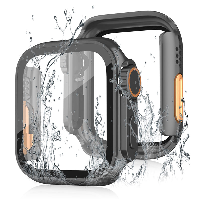 For Apple Watch Series 6  /  5  /  4  /  SE  /  SE (2022) 40mm Waterproof Drop-proof PC Watch Case with Tempered Glass Screen Protector