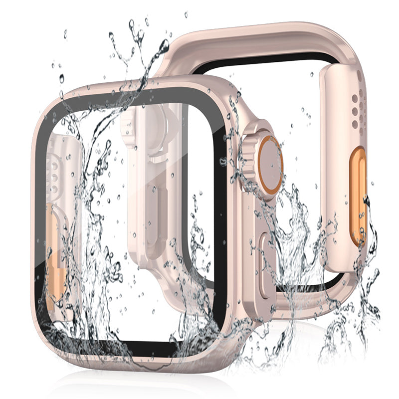 Watch Cover for Apple Watch Series 6  /  5  /  4  /  SE  /  SE (2022) 44mm Waterproof PC Watch Case with Tempered Glass Screen Protector