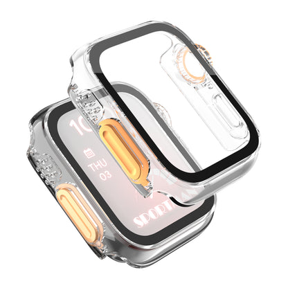 Watch Cover for Apple Watch Series 6  /  5  /  4  /  SE  /  SE (2022) 44mm Waterproof PC Watch Case with Tempered Glass Screen Protector