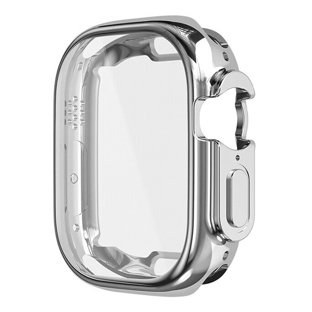 RURIHAI PC Watch Case for Apple Watch 9 / 8 / 7 45mm , Press Button Watch Cover with High Alumina Glass Screen Film