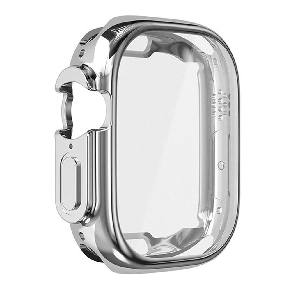 RURIHAI PC Watch Case for Apple Watch 9 / 8 / 7 45mm , Press Button Watch Cover with High Alumina Glass Screen Film