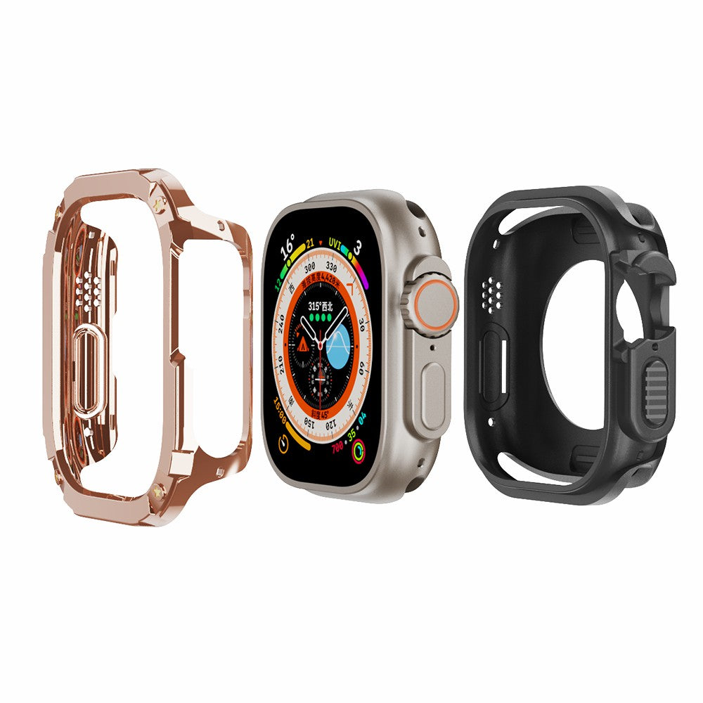 For Apple Watch Ultra 2 49mm / Ultra 49mm TPU+PC Watch Case Shockproof Protective Watch Frame Cover