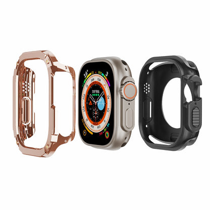 For Apple Watch Ultra 2 49mm / Ultra 49mm TPU+PC Watch Case Shockproof Protective Watch Frame Cover