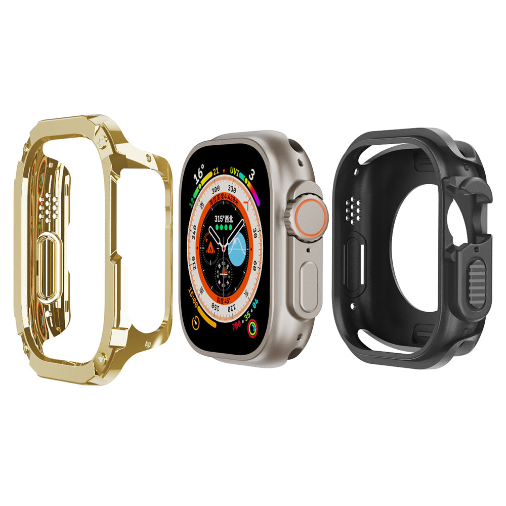 For Apple Watch Ultra 2 49mm / Ultra 49mm TPU+PC Watch Case Shockproof Protective Watch Frame Cover