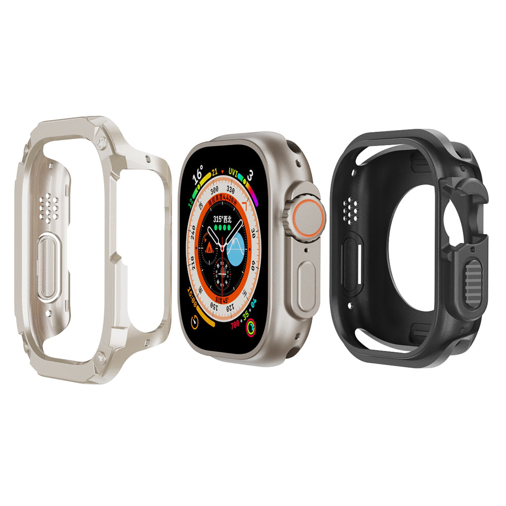 For Apple Watch Ultra 2 49mm / Ultra 49mm TPU+PC Watch Case Shockproof Protective Watch Frame Cover