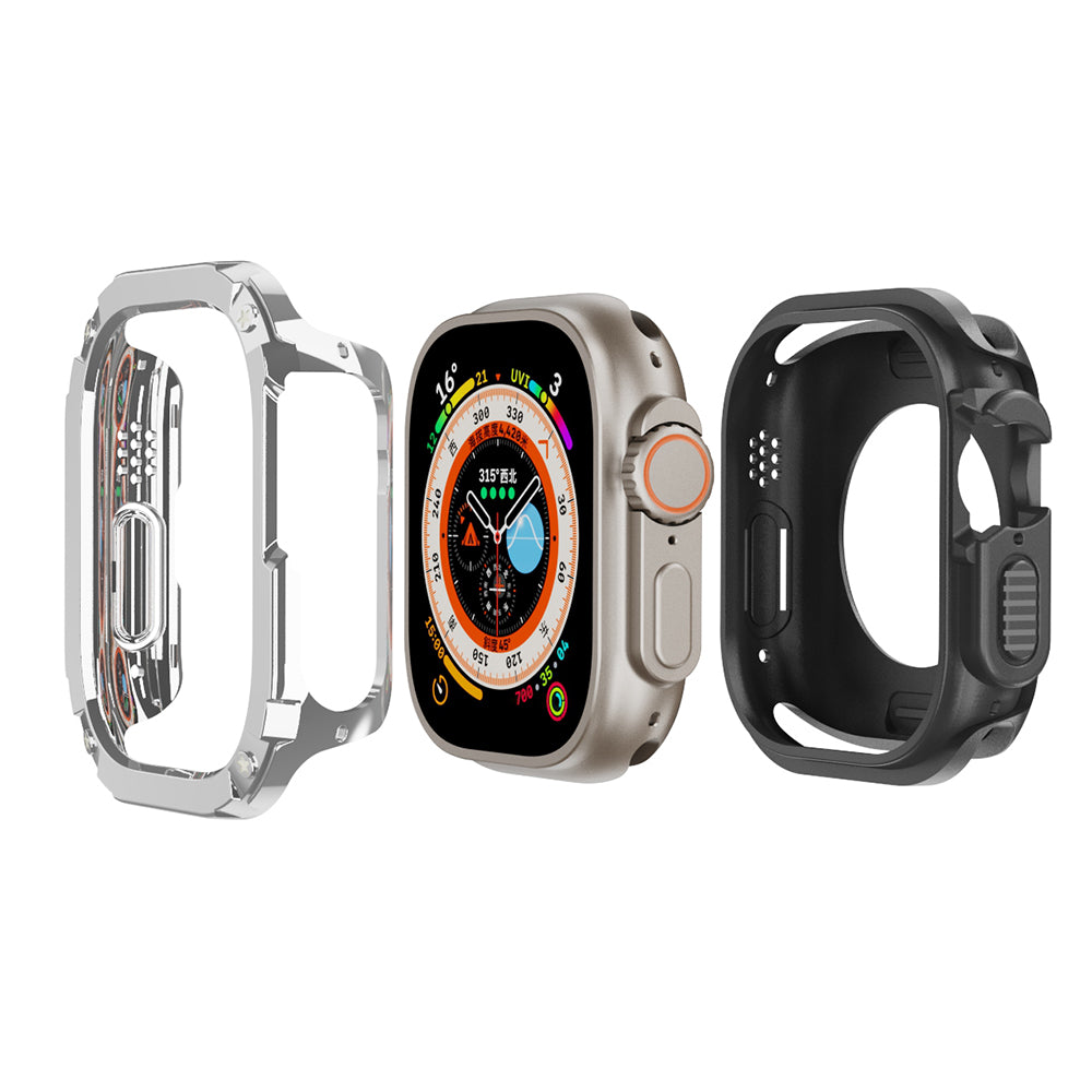 For Apple Watch Ultra 2 49mm / Ultra 49mm TPU+PC Watch Case Shockproof Protective Watch Frame Cover