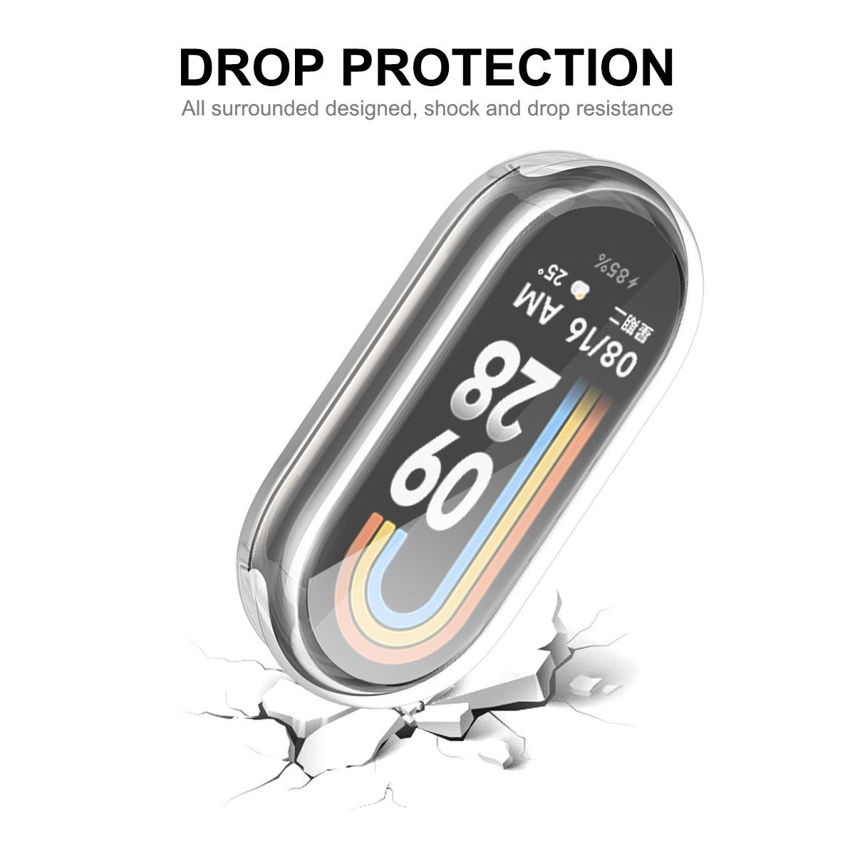 ENKAY HAT PRINCE for Xiaomi Smart Band 8 Anti-drop Watch Case Full Coverage TPU Cover with Screen Protector