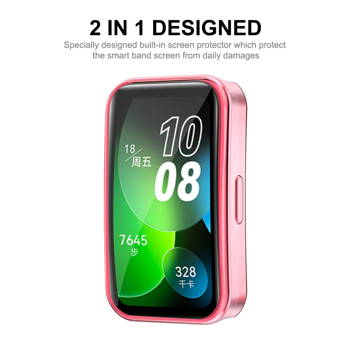 ENKAY HAT PRINCE For Huawei Band 8 TPU Watch Case Electroplating Anti-drop Cover with Screen Protector