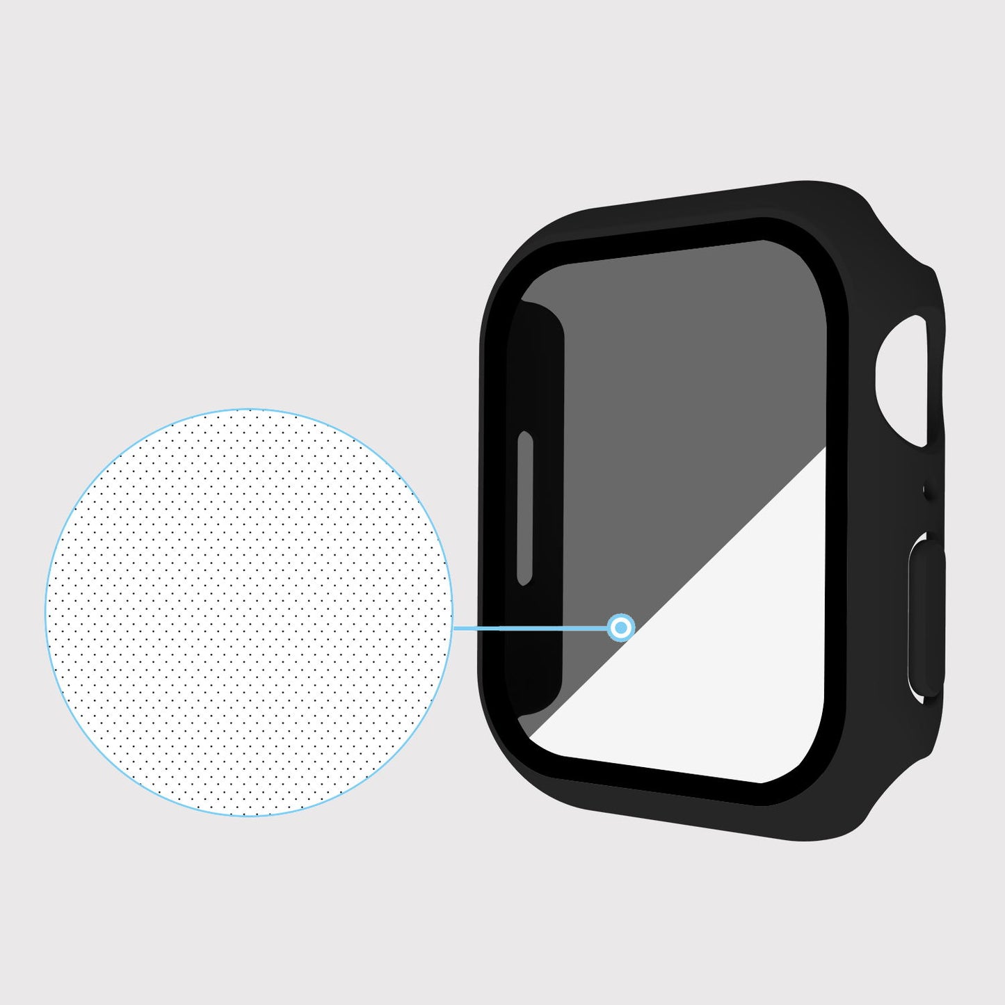 For Apple Watch Series 6 / 5 / 4 / SE / SE (2022) 40mm Matte PC Watch Case with Anti-spy Tempered Glass Film