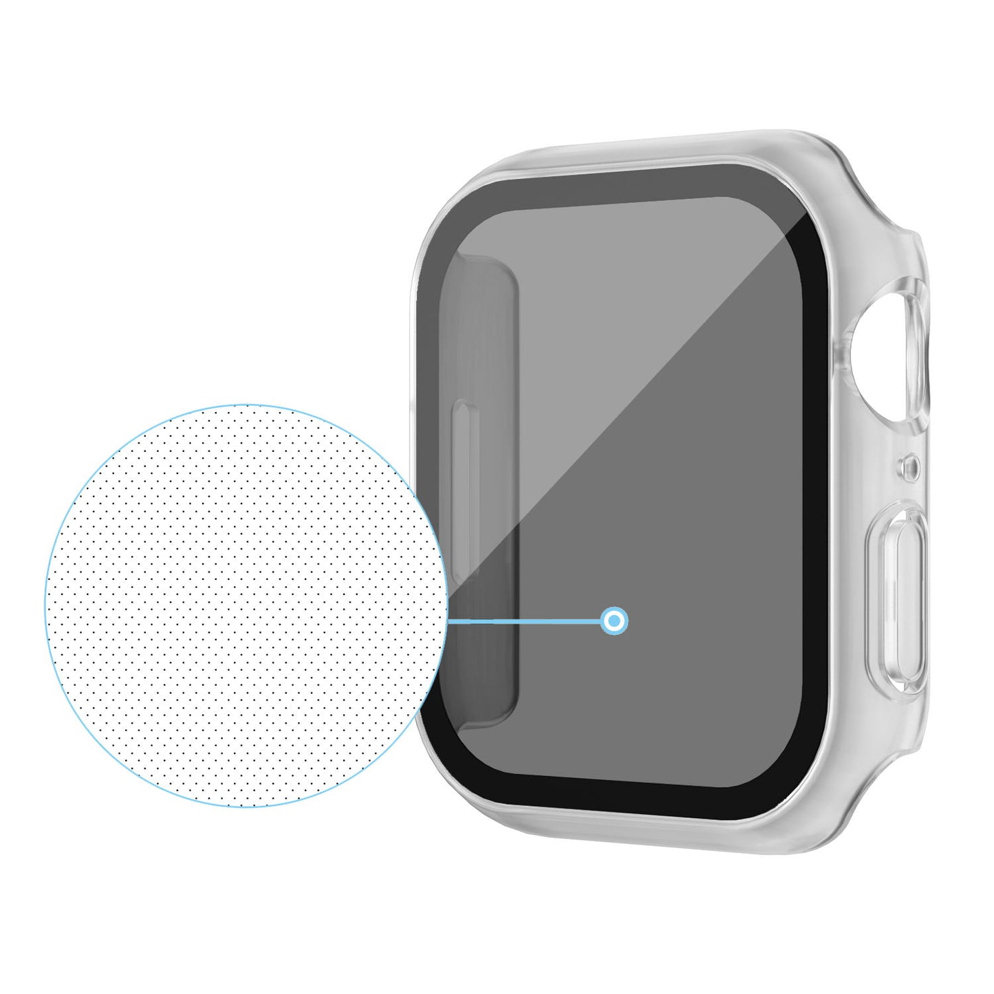 For Apple Watch Series 9 / 8 / 7 41mm Watch Case Hard PC Matte Cover with Anti-spy Tempered Glass Film