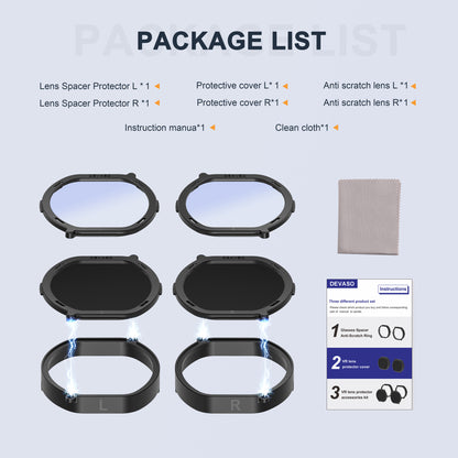 DEVASO Lightweight Lens Cover Accessories Kit for PS VR2 Headset Anti-Scratch Ring Lens Protector