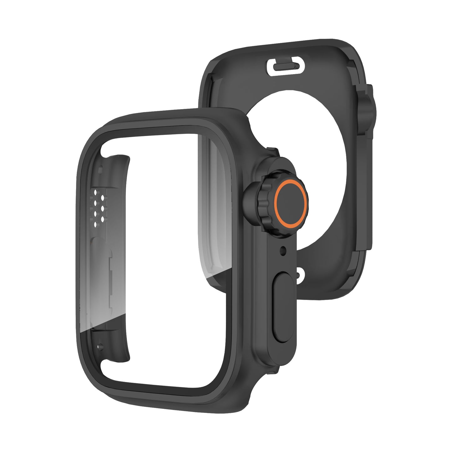 Waterproof Case for Apple Watch Series 6 5 4 SE (2022) SE 44mm , Hard PC Full Protective Cover with Tempered Glass Screen Protector