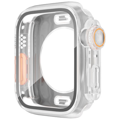 Waterproof Case for Apple Watch Series 6 5 4 SE (2022) SE 44mm , Hard PC Full Protective Cover with Tempered Glass Screen Protector