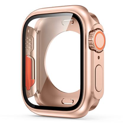 For Apple Watch Series 9 / 8 / 7 45mm Overall Protective Cover Hard PC Watch Case with Tempered Glass Screen Protector