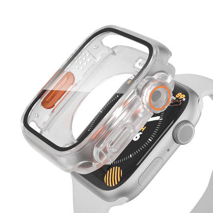 Waterproof Full Coverage Cover for Apple Watch Series 9 / 8 / 7 45mm , Hard PC Watch Case with Tempered Glass Screen Protector