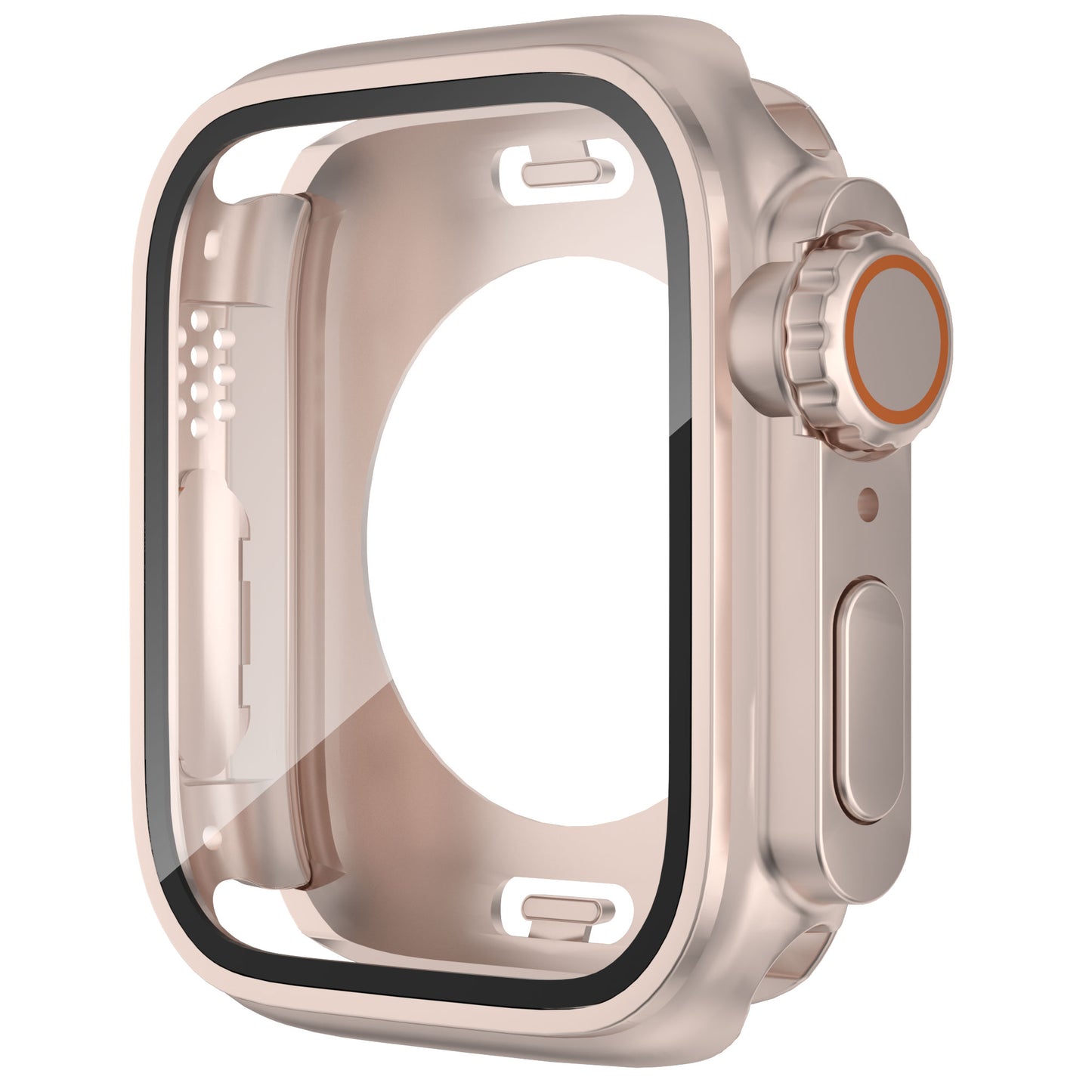 Waterproof Full Coverage Cover for Apple Watch Series 9 / 8 / 7 45mm , Hard PC Watch Case with Tempered Glass Screen Protector