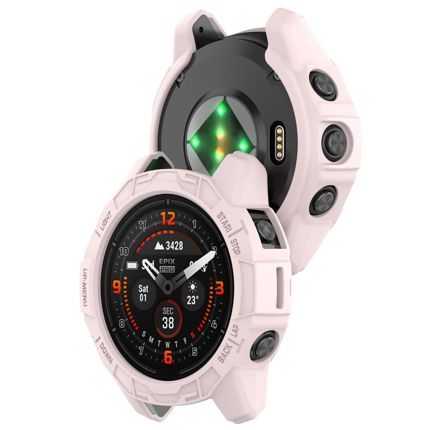 For Garmin epix Pro (Gen 2) 42mm / Fenix 7S Pro / 7S Half Wrapped Protective Case Soft TPU Hollow Watch Cover Frame