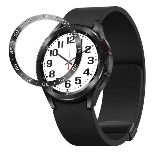 For Samsung Galaxy Watch6 Classic 47mm Bezel Ring Stainless Steel Watch Bezel Adhesive Cover (Type A)