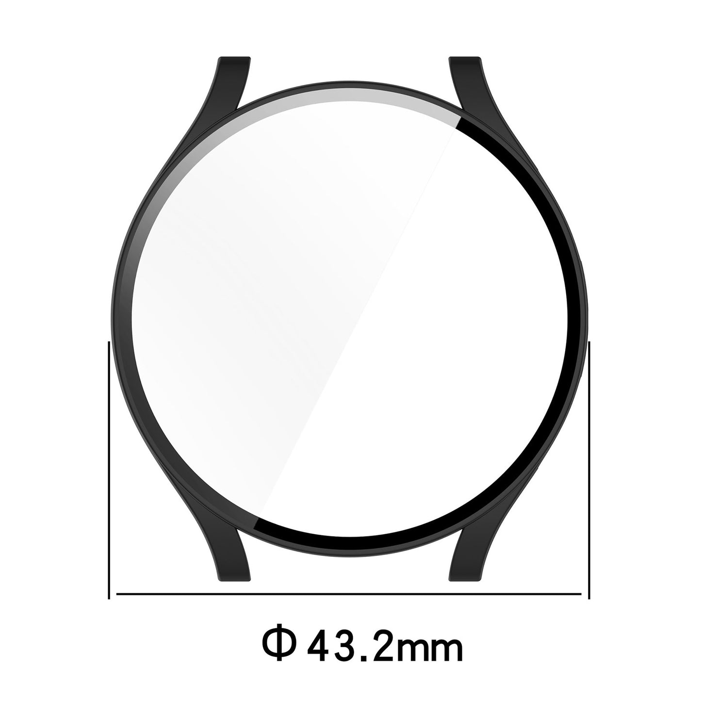 For Samsung Galaxy Watch6 40mm Hard PC Watch Case Protective Frame Integrated with Tempered Glass Film