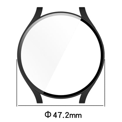 For Samsung Galaxy Watch6 44mm PC Watch Case Protective Frame with Built-in Tempered Glass Film