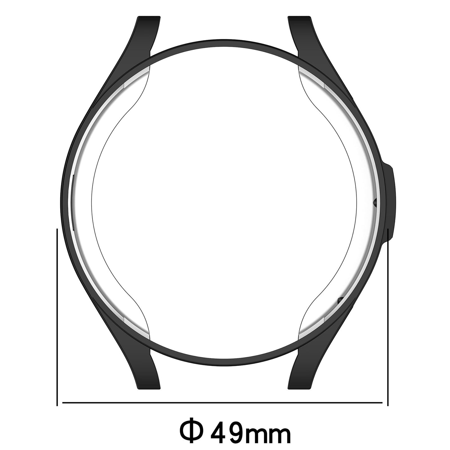 For Samsung Galaxy Watch6 Classic 47mm Electroplating TPU Watch Case Hollow Anti-collision Frame