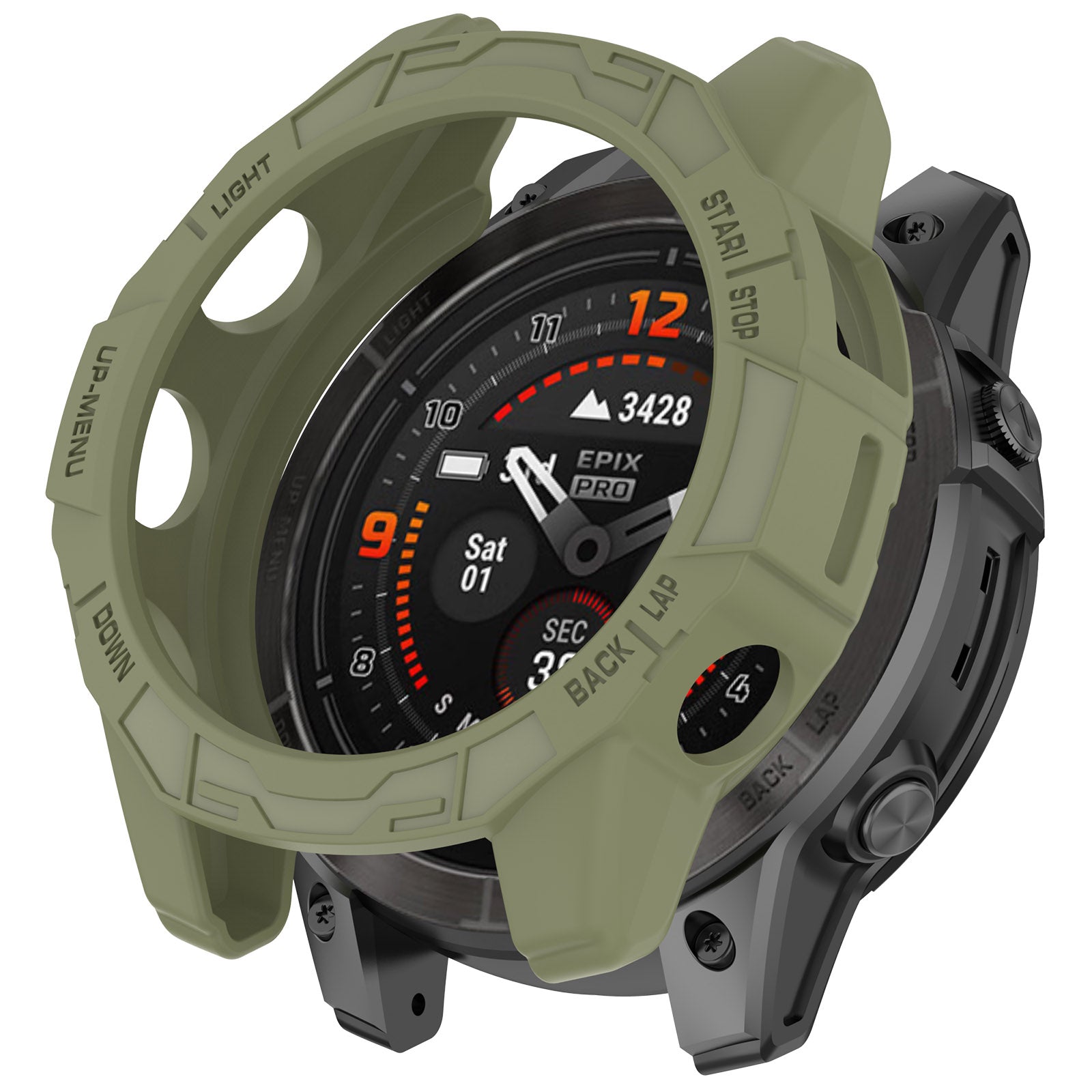 For Garmin Fenix 7 Pro / Fenix 7 / Epix Pro 47mm Anti-collision TPU Watch Case Hollow Protective Frame